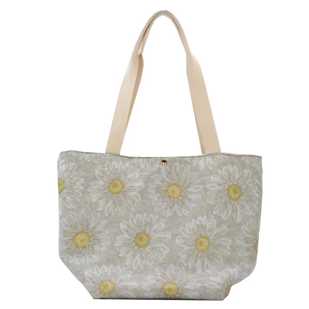 

American Fabric Shoulder Bag Handmade Canvas Handbag Big Shoulder Bag Women Flower Printed Handbags Large Capacity Shopper Bags