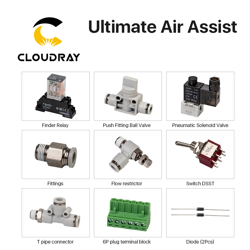 Cloudray Ultimate Air Assiast Set для CO2 лазерная резка гравировальный станок|Запчасти
