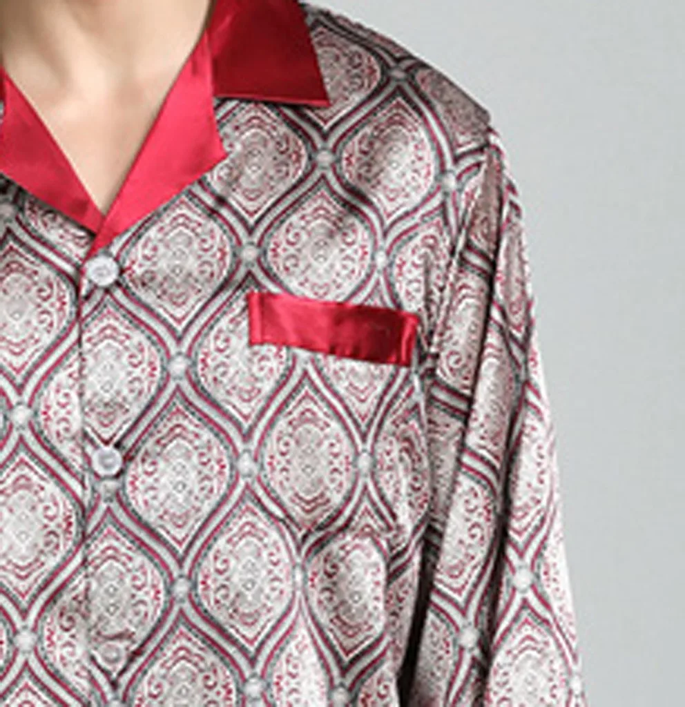 JAYCOSIN мужская пижама шелковая зимний костюм hombre Мужская одежда для сна с принтом