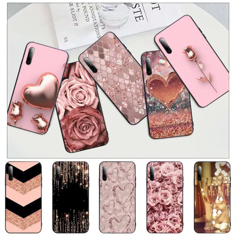 

Love Rose Gold Style pattern Phone Case For iphone 12 11 13 7 8 6 s plus x xs xr pro max mini shell