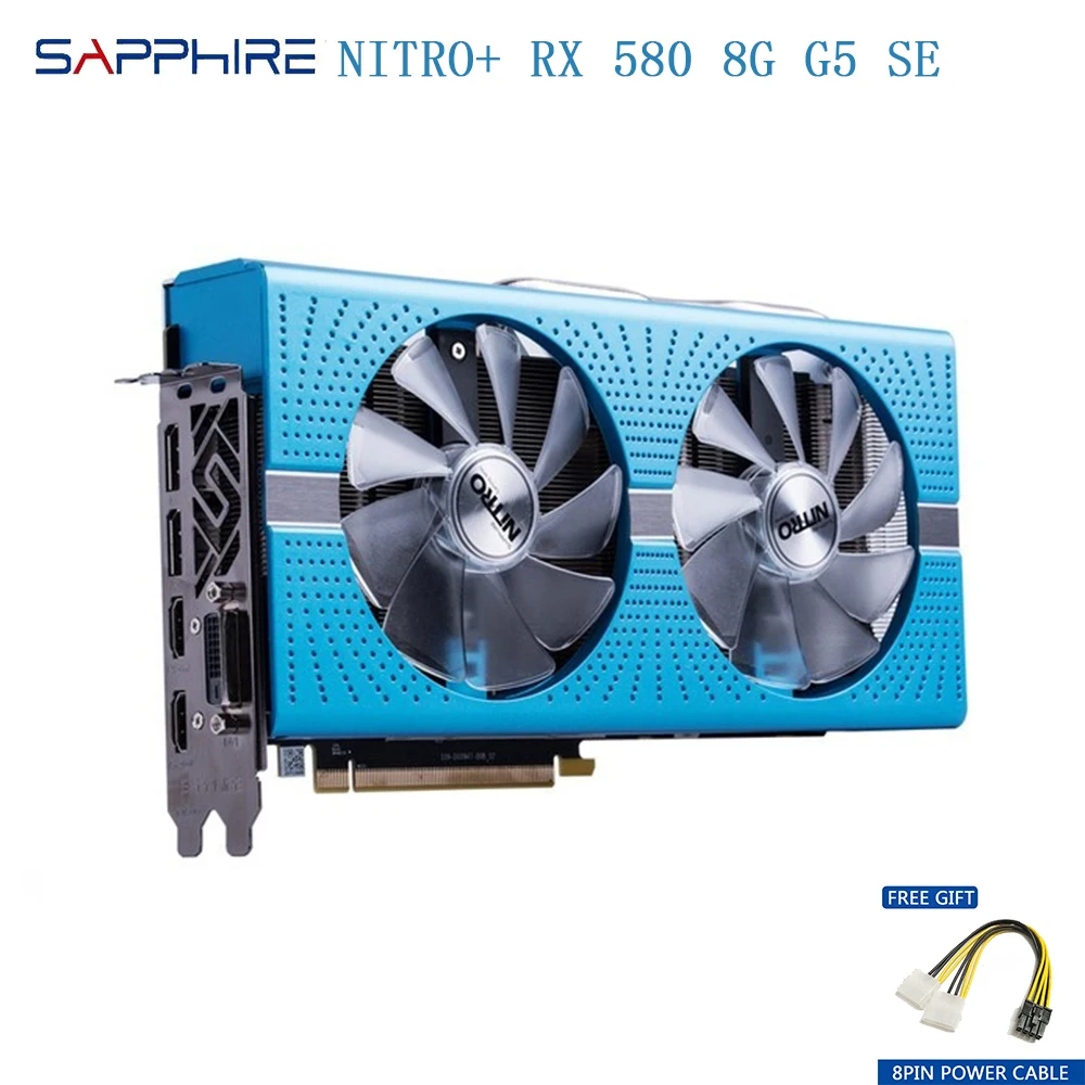 Видеокарта Sapphire Radeon NITRO+ RX580 8 ГБ DDR5 RX580 8 ГБ DDR5 256bit видеокарты для настольного игрового компьютера
