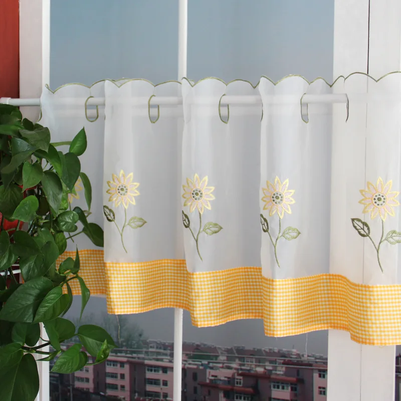 Маленькая занавеска в пасторальном стиле для кухни с вышивкой окна на заказ