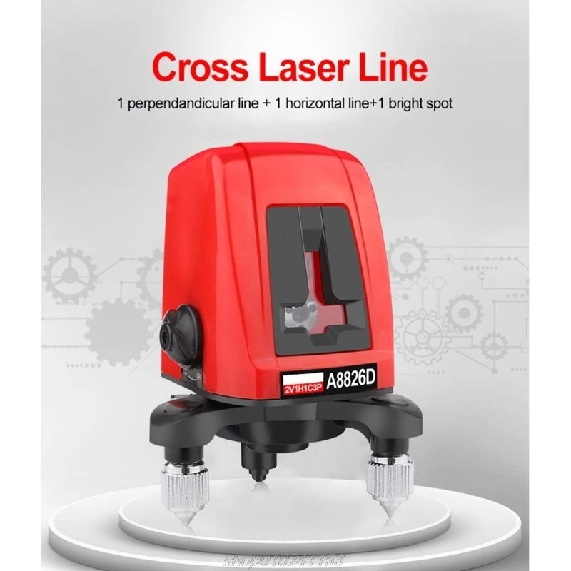 

A8826D Self-leveling Portable Mini Cross Red Light Pitcher Levels Meter 2 Line 1 Point Leveling Instrument M25 21 Dropship
