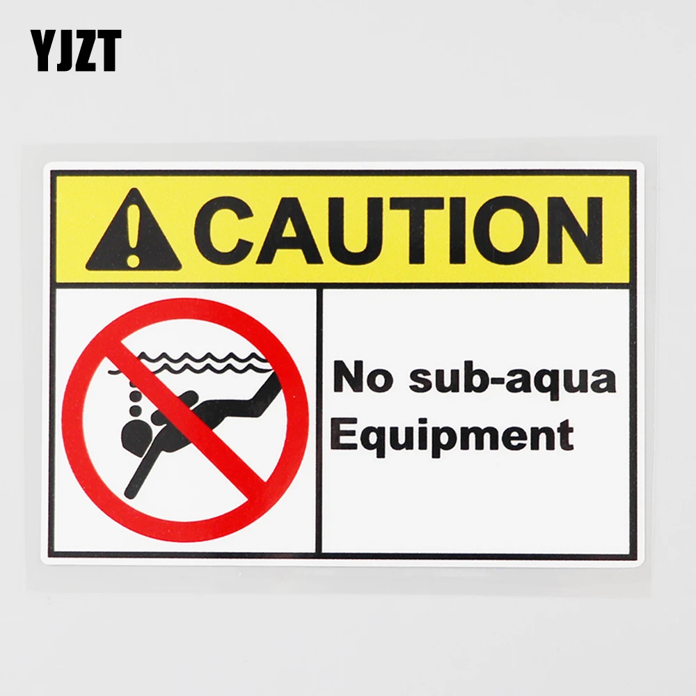 

YJZT 12,4 см × 8,9 см внимание суб-aqua оборудование Наклейка ПВХ автомобиля Стикеры 12C-0578