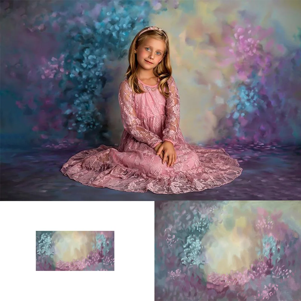 Фон для студийной фотосъемки новорожденных с абстрактным изображением цветов |