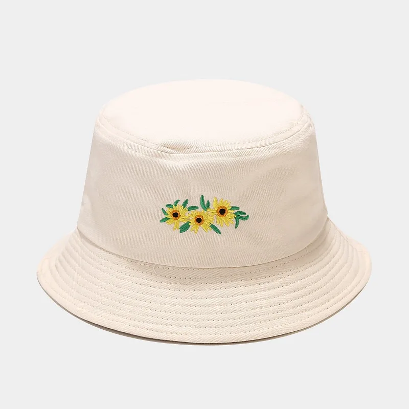 Панама с вышитыми цветами женская в японском стиле шапка рыбака летняя модная |