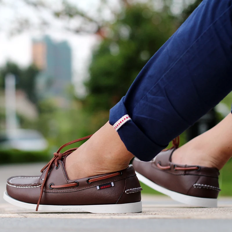 Лоферы мужские из натуральной кожи на плоской подошве в стиле ретро | Обувь