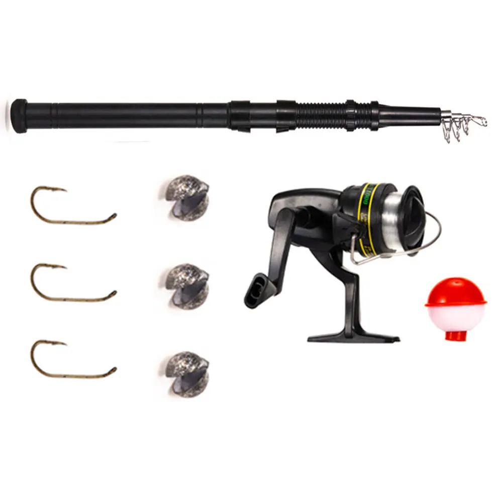 

Portable fishing rod combo spinning reel fishing set Short travel stick carp bass pike feeder rod full kit with Fishing Line