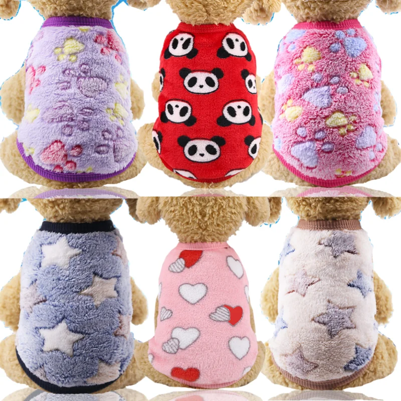 

Cute Paw Printed Dog Vest Clothing for Small Cats Dogs Warm Soft Fleece Kitty Pet Costume Clothes Pet Dog Cat Coat Jackets