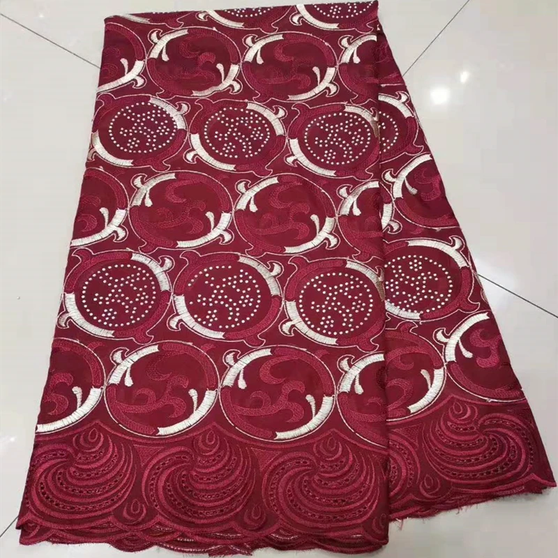 

Лидер продаж, бордовая африканская французская восковая кружевная ткань, Высококачественная нигерийская кружевная ткань с бисером для свадебной вечеринки
