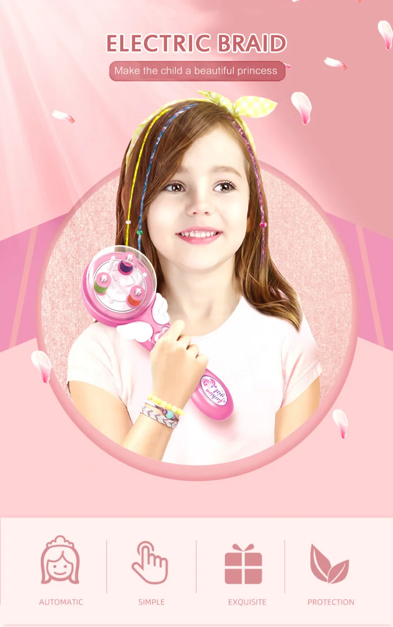 

Children's Electric DIY Mini Braided Hair Clip Braided Hair Machine Sets For Girls Funny Play House Play Sets For Girls Gift