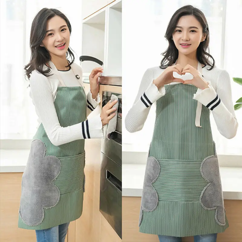 Adjustable Half-length Adult Apron Striped Hotel Restaurant Chef Waiter Kitchen Cook With Pocket For Cooking Baking | Дом и сад