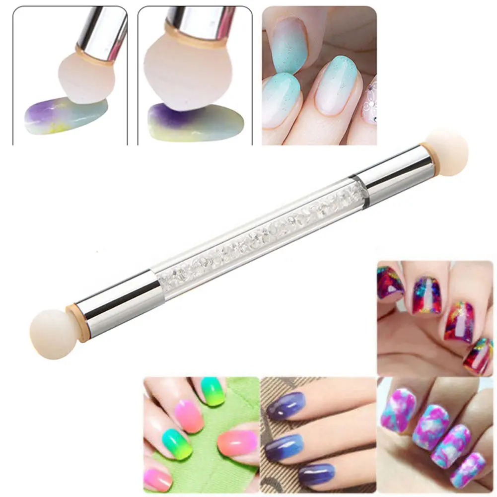 Двухсторонняя УФ гель для рисования ногтей градиентная кисть дизайна Губка