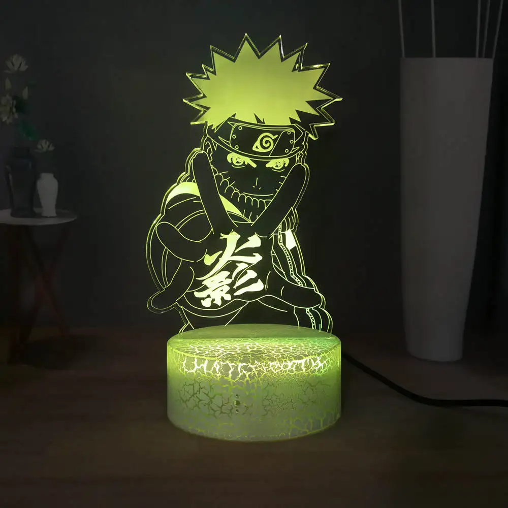 Наруто USB переключатель прикроватная лампа RGB 7 красочная Изменение Настольная