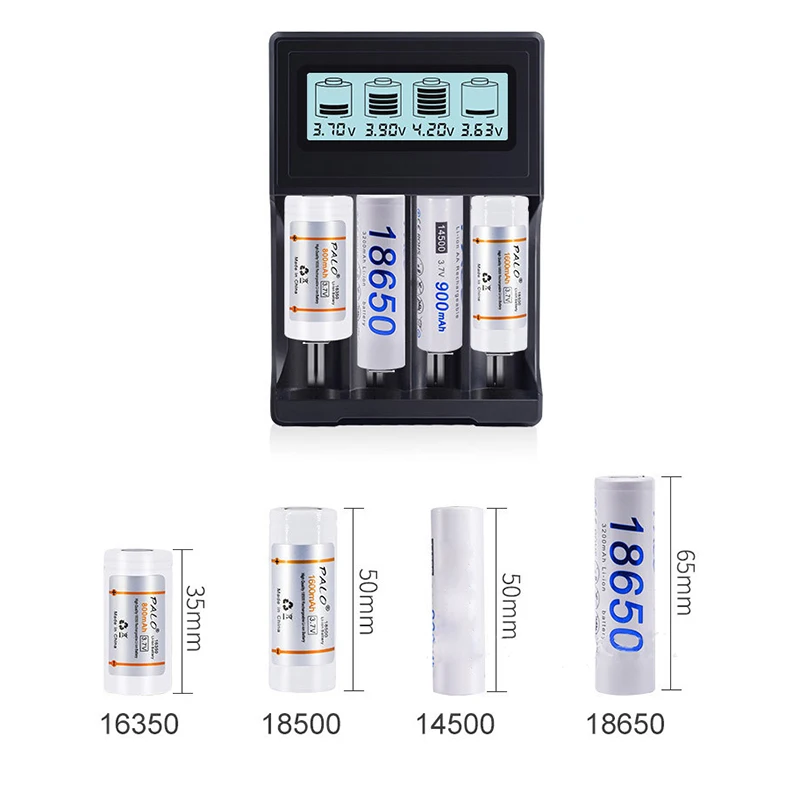 Интеллектуальное зарядное устройство с 4 слотами USB для 18650 26650 21700 18350 AA AAA 3 7 в/3 2 В/1