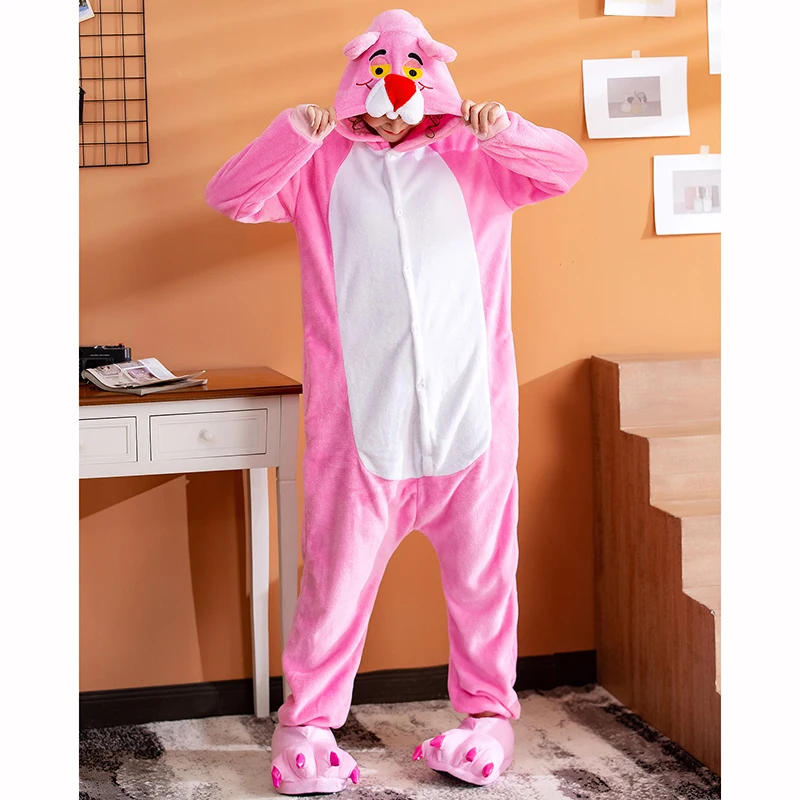 Розовая пантера кигуруми женские Комбинезоны для взрослых пижамы с животными