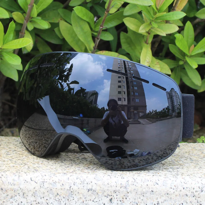 Лыжные очки с магнитными двухслойными линзами поляризационные незапотевающие