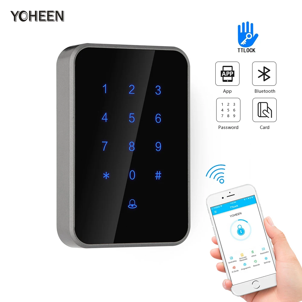 Bluetooth TTlock приложение система контроля допуска к двери кард-ридер, смарт-телефон приложение код RFID карта дверь контроль доступа клавиатура