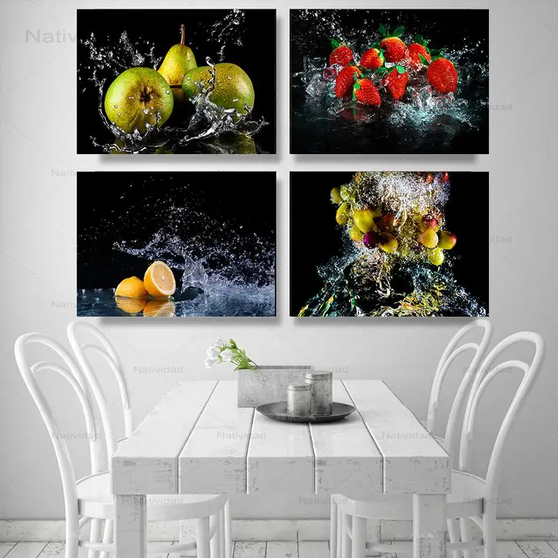Постеры и принты свежих фруктов в воде настенные картины скандинавском стиле для