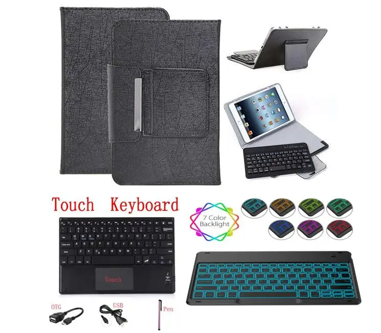 

Bluetooth Keyboard Case for Samsung Galaxy Tab A 8.0 2017 SM-T380 T385 T380 Tablet Backlit Touch Keyboard Stand Cover + Pen
