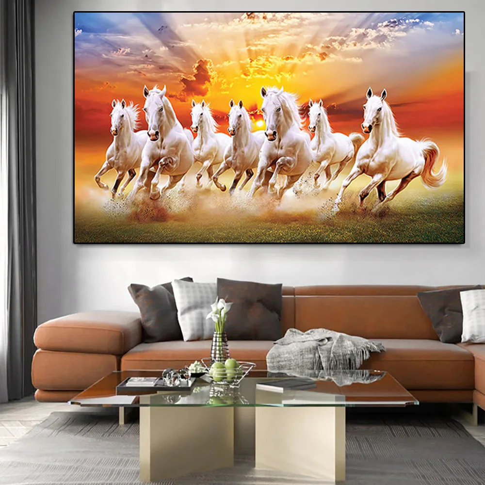 

Abstract Colorful Running Horses Poster Modern Animal Canvas Painting Print Wall Art Pictures for Living Room Cuadros Home Decor