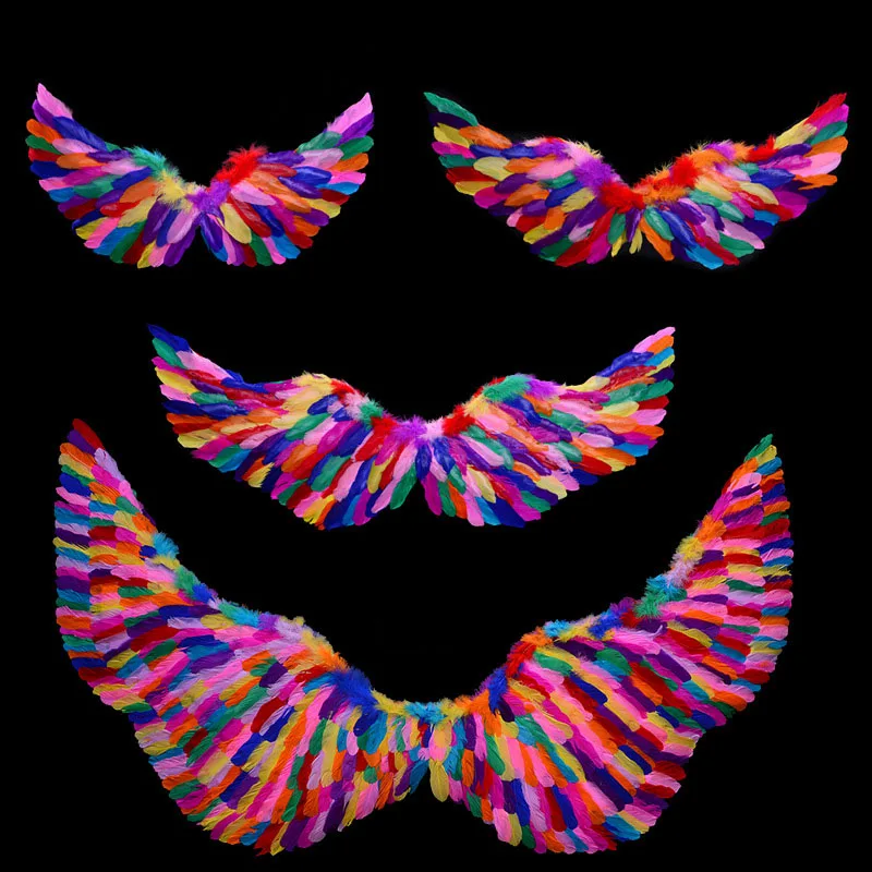 colors 1 шт. Крылья ангела, перья, реквизит, шоу, сказочный костюм, Свадебная вечеринка, подарок на день рождения, Хэллоуин, Рождество, Navidad, украшения - Цвет: colors
