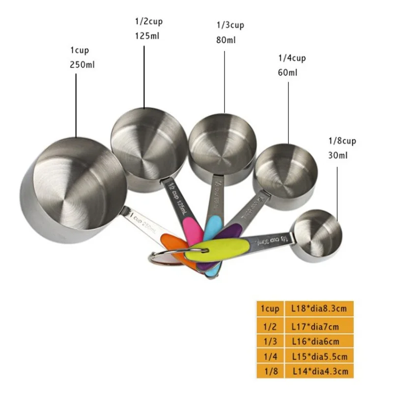 

Stainless Steel Measuring Cups set of10 Measuring Spoon With Silicone Handle Kitchen Gadgets Tool for Cooking and Baking