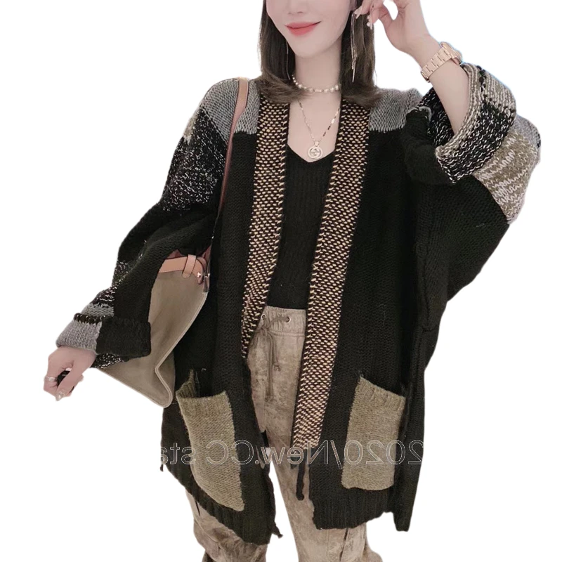 

Long Cardigan Women Womens Clothes Winter Spring 2021 Vintage Clothing Knit Sweater Loose Long Coats Casual ackets Fashion XC336