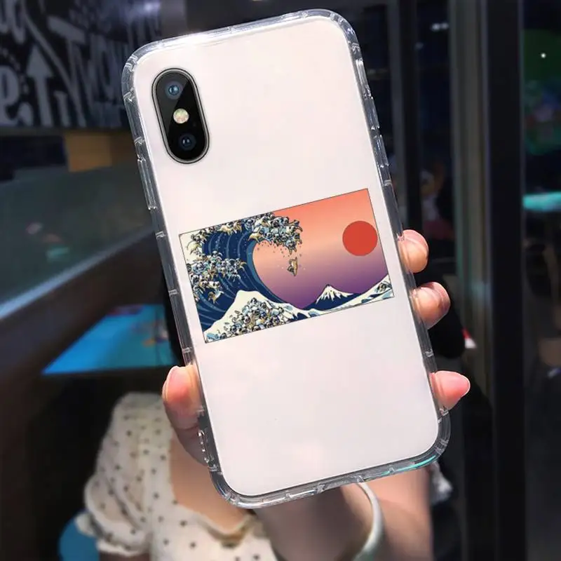 

hot Hokusai The Great Wave Phone Case Transparent for iPhone 11 12 mini pro XS MAX 8 7 6 6S Plus X 5S SE 2020 XR