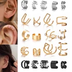 12 шт. Кафф для ушей, золотые клипсы для ушей без пирсинга, поддельные серьги для хряща, клипсы для женщин, серьги 2021, трендовый подарок Paty E0217