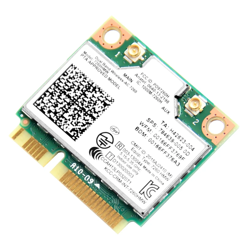 5 шт. 1200 Мбит/с мини PCIe беспроводная сетевая карта Двухдиапазонная 802.11AC для Intel7260