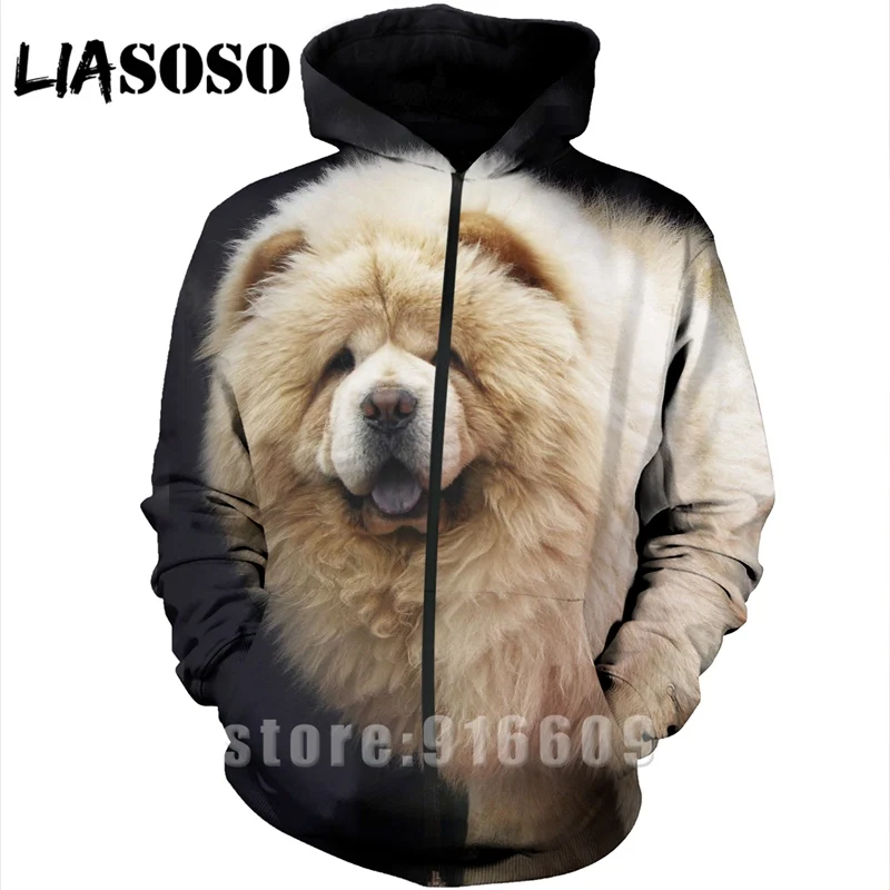 Толстовка с 3D принтом homme dog для мужчин с животными чау-чау wo для мужчин Уличная Harajuku Толстовка рубашка на молнии Аниме толстовки с длинными рукавами A370