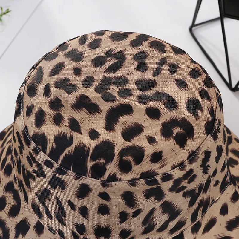 

2021 Two Side Leopard Bucket Hat For Women Reversible Panama Travel Sun Hat Summer Ladies Beach Sun Protection Fisherman Hats