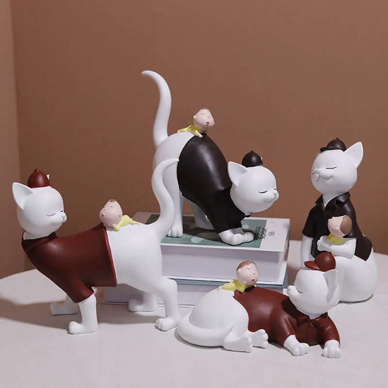 

Европейский творческий джентльмен скульптура кошки аксессуары для украшения дома Современное искусство смола статуя животных комната рем...