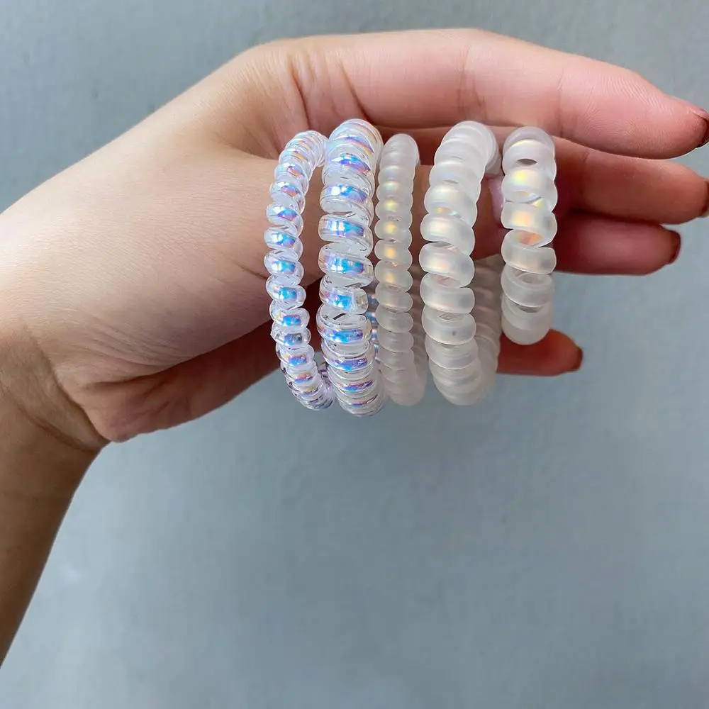 3 шт блестящие красочные женские резинки телефонная линия волос резиновые ленты