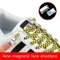 spot elastic shoelaces magnetic metal lock no tie shoelace flat used for sneakers general for children and adults lazy laces