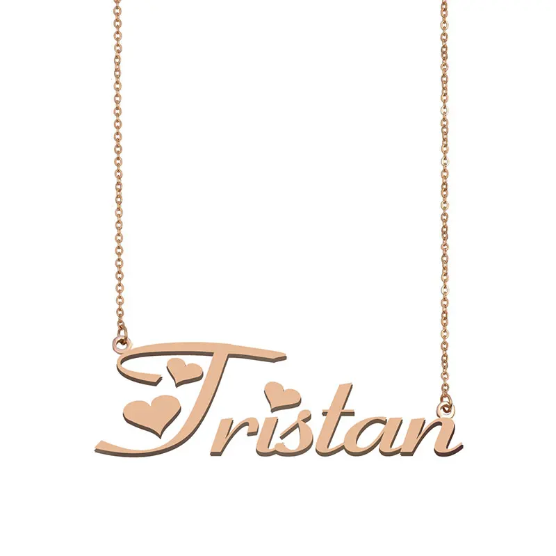 Tristan Custom Name Necklace Personalized Gold Stainless Steel 925 Silver for Women Girls Best Friends Birthday Christmas Gift