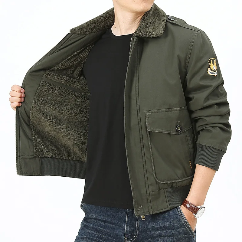 

Jackets Male Parkas Hombre Winter Military Pilot Jacket Men Air Force Thick Bomber Jacket Multi-pocket Tactical Plus Size M-4XL
