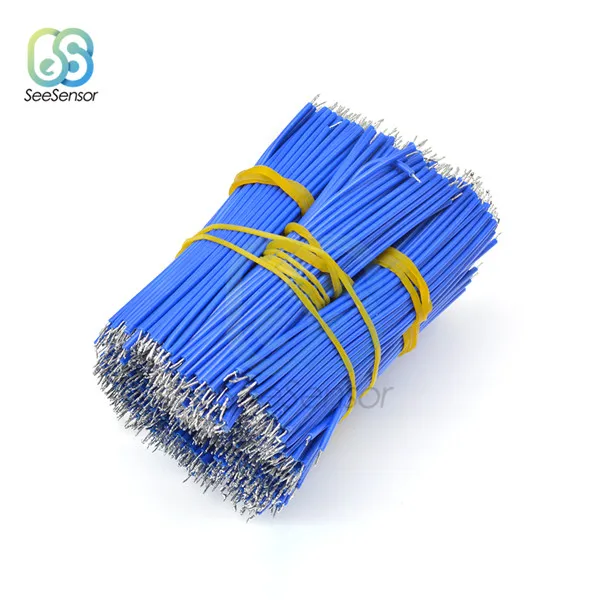 Blue 100 шт./лот 24AWG 8 см гальванически лужёные макетная плата припоя кабель Fly джемпер Оловянная проволока проводящие провода 1007-24AWG разъем провода - Цвет: Blue