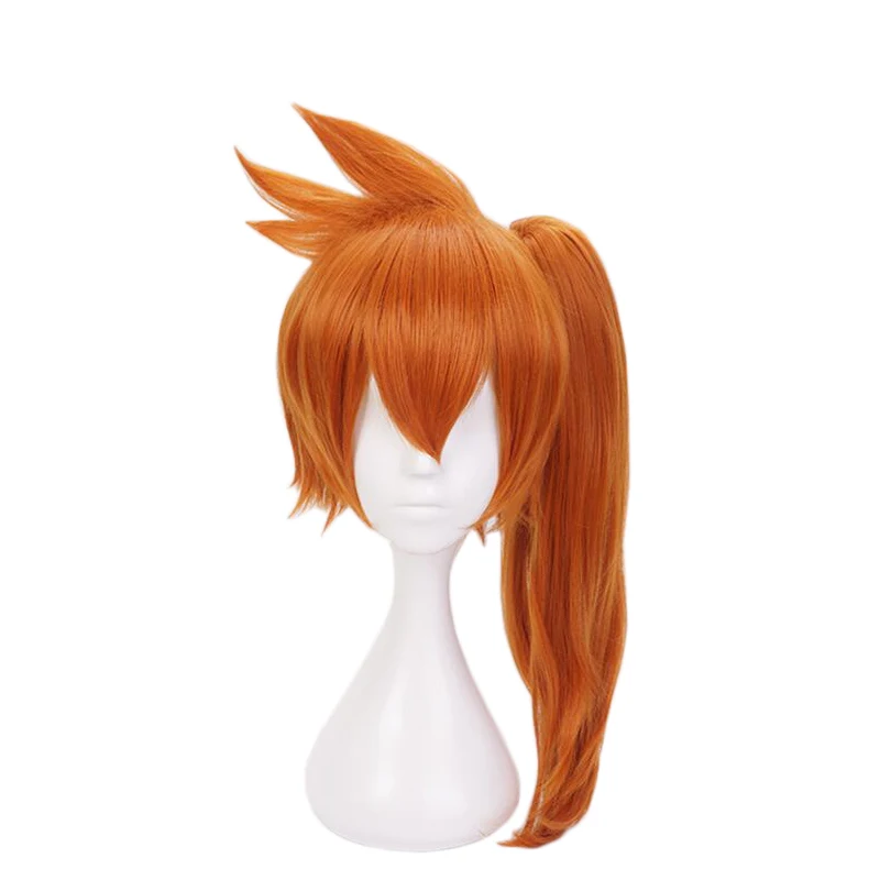 

Boku No My Hero Academia Itsuka Kendo Orange Ponytail Cosplay Heat Resistant Synthetic Hair Carnival Halloween Party + Wig Cap
