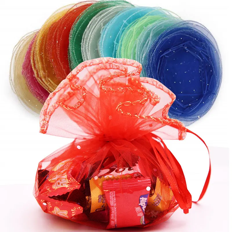 10 шт. круглые прозрачные сумки из органзы Свадебная подарочная коробка