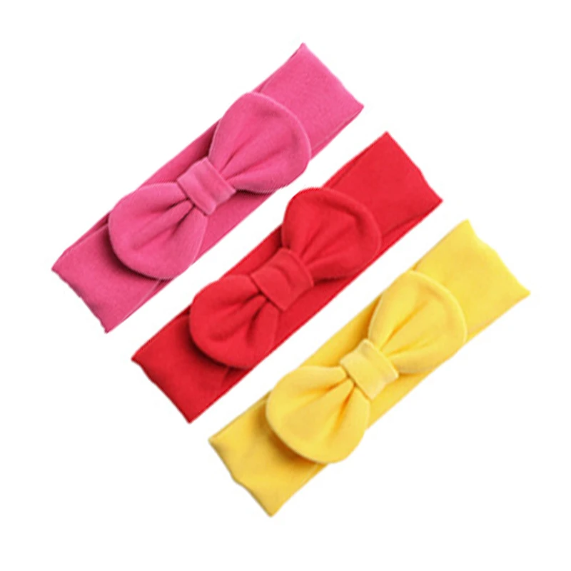 3 шт./лот Детский бант для новорожденных Утолщенная шерстяная повязка в горошек