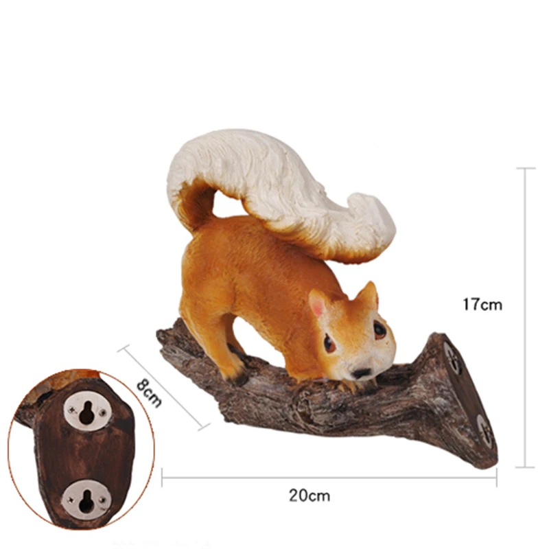 

Simulation Squirrel Statue Garden Decoration Outdoor Lawn Tree Hanging Sculpture Garden Resin Animal Statue Garden Decor Craft