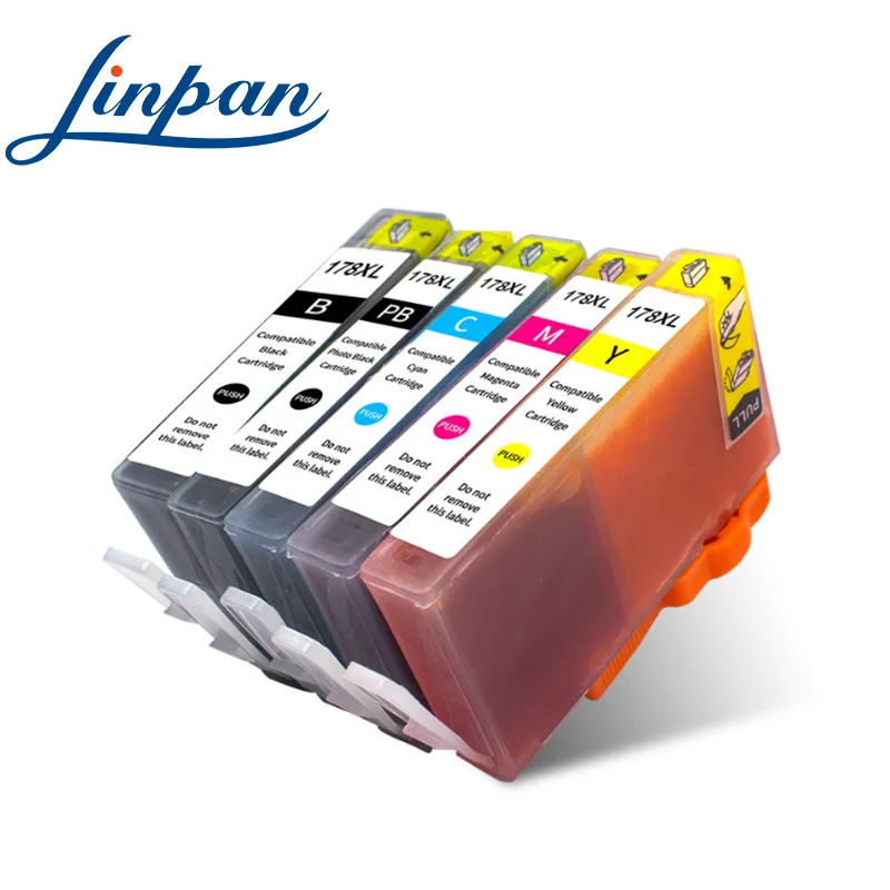 5PK совместимый чернильный картридж для HP 178 принтера 178XL Photosmart 5510 5515 6510 7510 B109a B109n