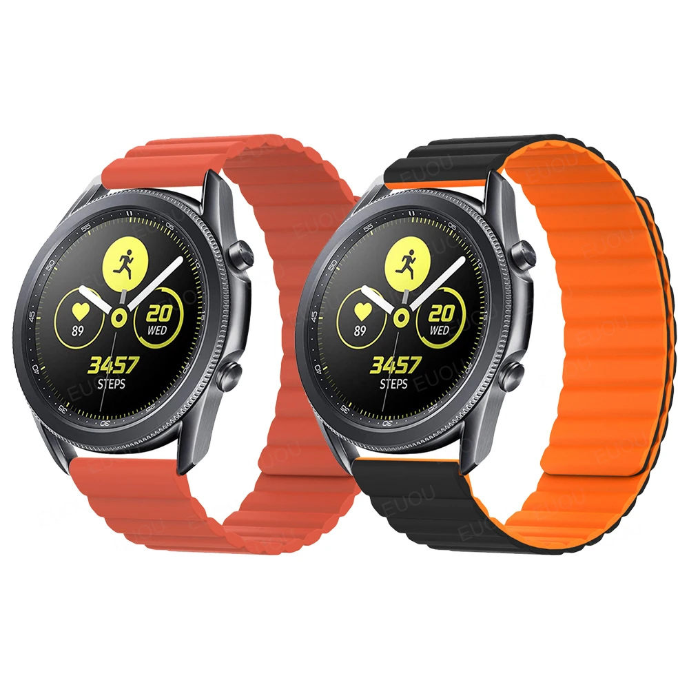 

Ремешок силиконовый для Samsung Galaxy Watch 3, магнитный браслет для Active 2 44 мм 40 мм, 45 мм 41 мм 46 мм 42 мм
