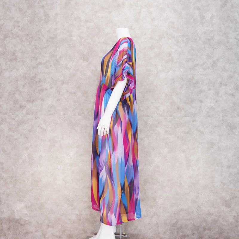 2021 Chiffon Beach Cover up Bathing suit for Women Pareo Swim Saida De Praia Robe Plage Kaftan Dress #Q830 | Женская одежда