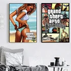 Винтажная Картина на холсте Город вице GTA 5, Сан-Андреас, плакаты, принты, картины для спальни, украшения дома, картины маслом