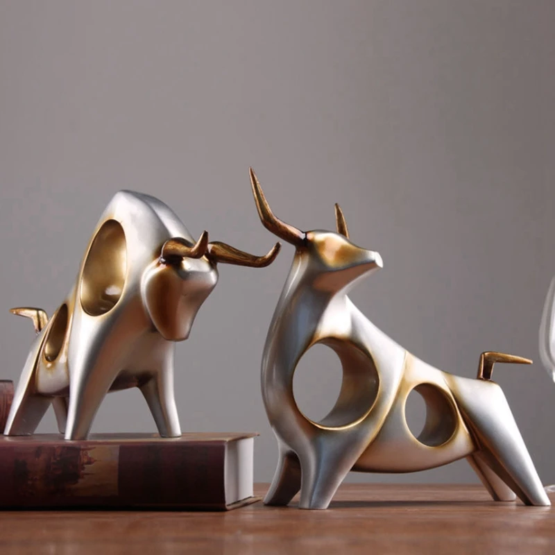 Статуэтка крупного рогатого скота Ox домашний Декор Гостиная бык скульптура