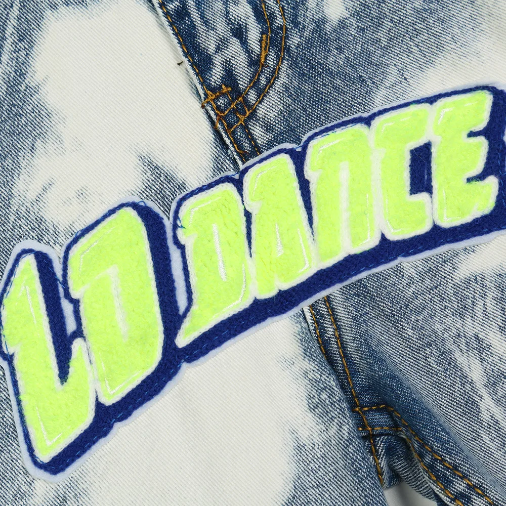 2021 Stylish Letter Embroidery Tie Dye Men Straight Baggy Jeans Trousers Washed Distressed Vintage Hip Hop Denim Pants Spodnie