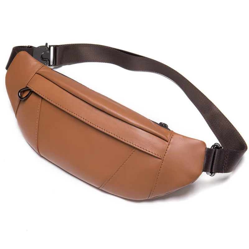 

Multi-purpose Sports High Travel Messenger Quality Soft Waist Bags Men's Mobile Phone Chest Bag Bag Waist Pack Genuine Leather